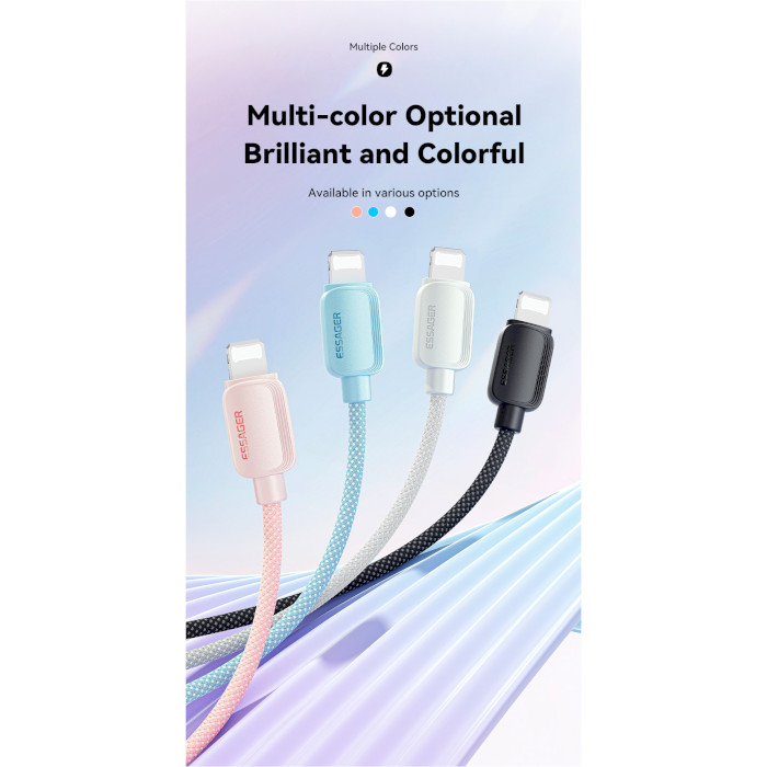 Кабель ESSAGER Breeze 29W Fast Charging Cable Type-C to Lightning 2м Black (EXCTL-WLA01-P)