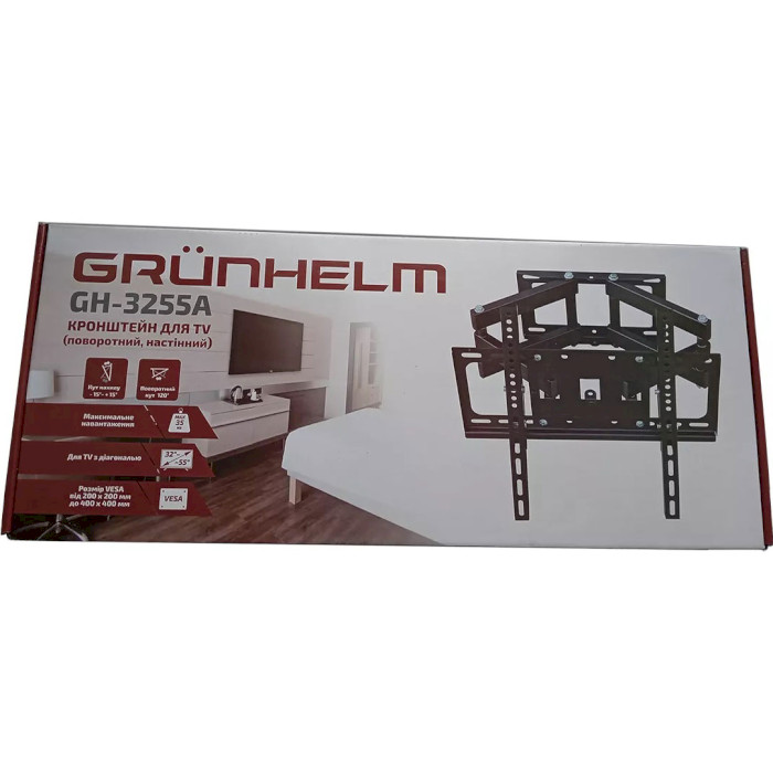 Кріплення настінне для ТВ GRUNHELM GH-3255A 32"-55" Black