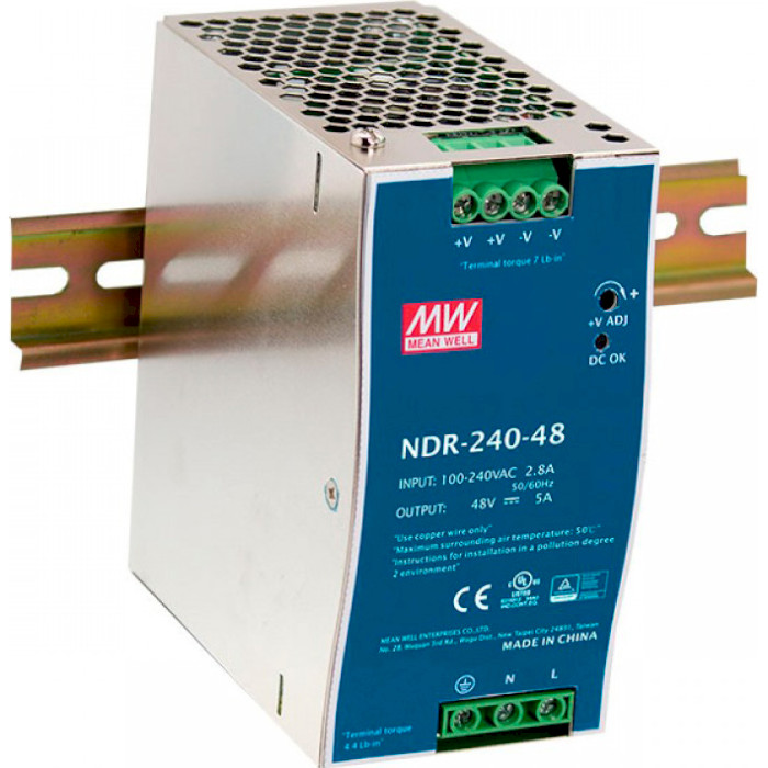 Импульсный блок питания на DIN-рейку MEAN WELL NDR-240-48