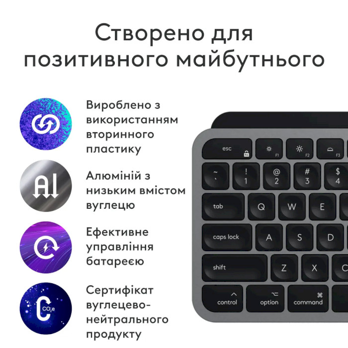 Комплект беспроводной LOGITECH MX Keys S Combo for Mac Space Gray (920-012845)