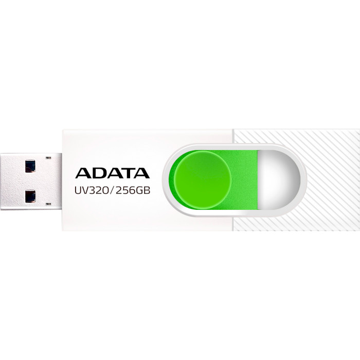 Флэшка ADATA UV320 256GB USB3.2 White/Green (AUV320-256G-RWHGN)