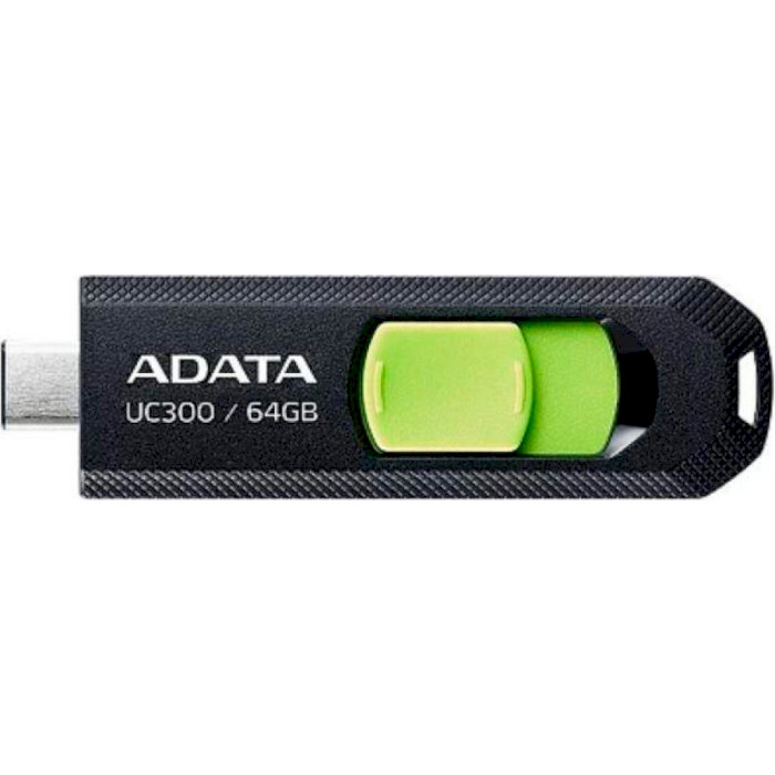 Флэшка ADATA UC300 64GB USB-C3.2 Black/Green (ACHO-UC300-64G-RBK/GN)