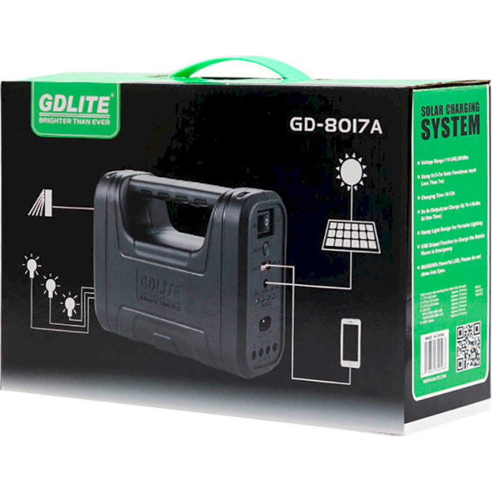 Фонарь переносной GD LITE GD-8017A + Solar Black
