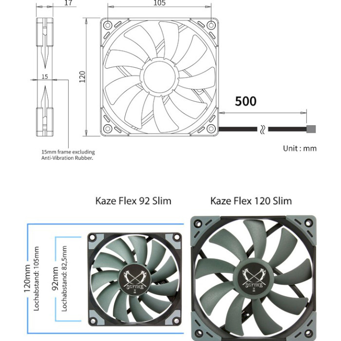 Вентилятор SCYTHE Kaze Flex 120 Slim 1800rpm (KF1215FD18)