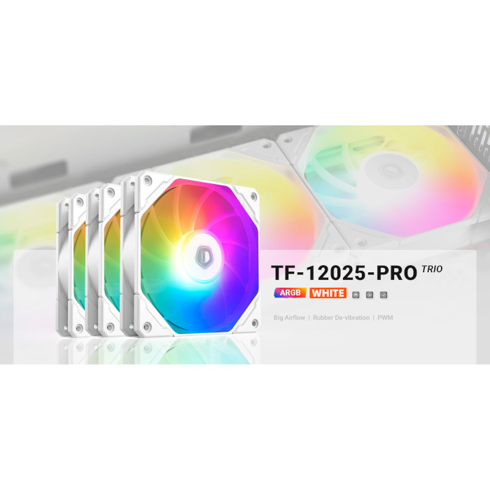 Комплект вентиляторов ID-COOLING TF-12025 Pro ARGB Trio White 3-Pack