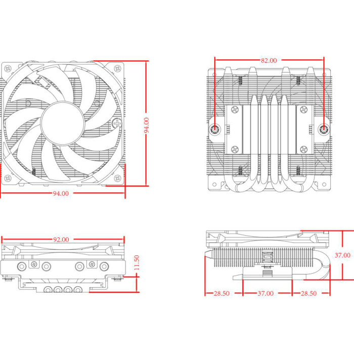 Кулер для процессора ID-COOLING IS-37-XT Black