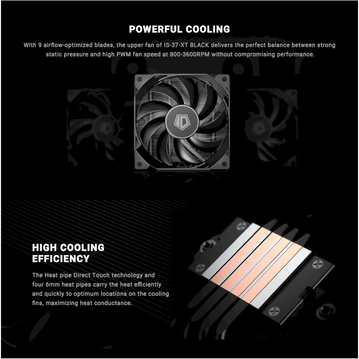 Кулер для процессора ID-COOLING IS-37-XT Black