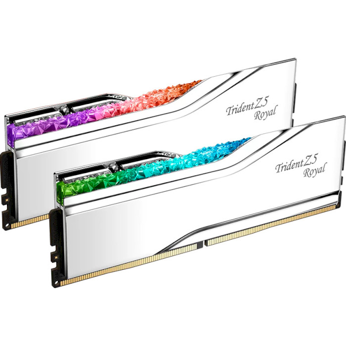 Модуль пам'яті G.SKILL Trident Z5 Royal Silver DDR5 6400MHz 32GB Kit 2x16GB (F5-6400J3239G16GX2-TR5S)