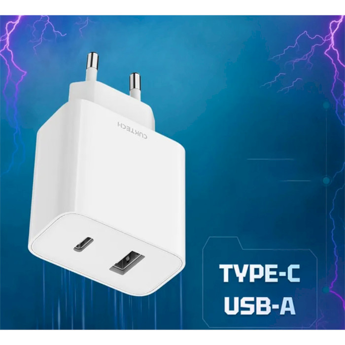 Зарядний пристрій XIAOMI CUKTECH A19 EU 30W 1xUSB-C, 1xUSB-A White