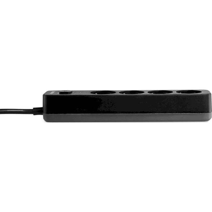 Сетевой фильтр VIDEX Oncord Black, 4 розетки, 3м