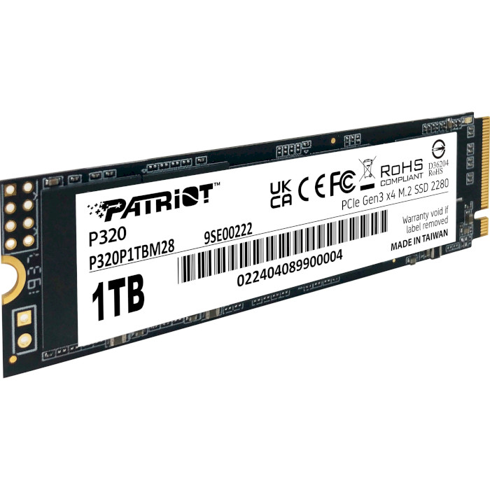 SSD диск PATRIOT P320 1TB M.2 NVMe (P320P1TBM28)