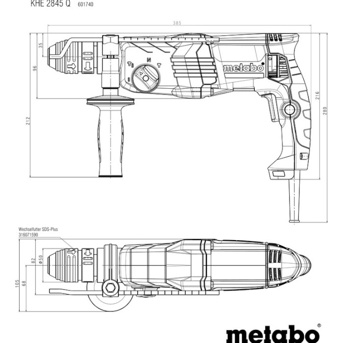 Перфоратор METABO KHE 2845 Q SDS-plus (601740500)