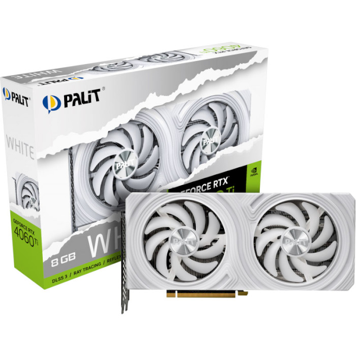 Відеокарта PALIT GeForce RTX 4060 Ti White 8GB (NE6406T019P1-1048L)