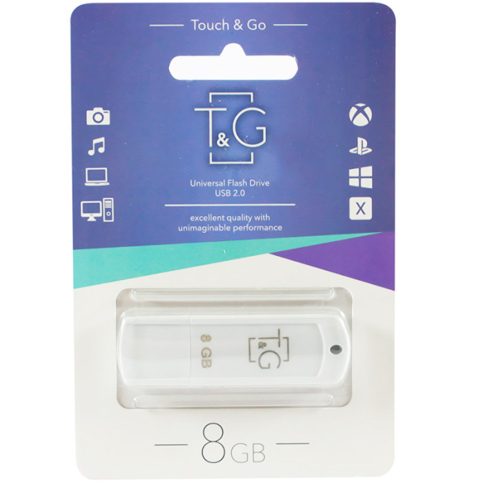 Флэшка T&G 011 Classic Series 8GB USB2.0 White (TG011-8GBWH)