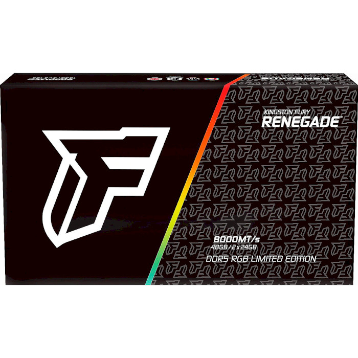Модуль памяти KINGSTON FURY Renegade RGB Limited Edition Red/Black DDR5 8000Mhz 48GB Kit 2x24GB (KF580C36RLAK2-48)