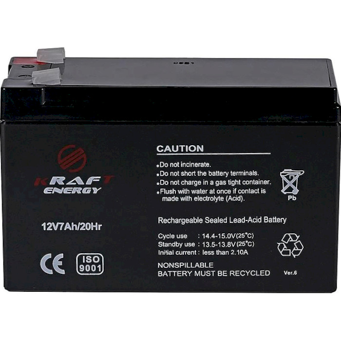 Аккумуляторная батарея KRAFT ENERGY AGM 12V/7Ah (12В, 7Ач)