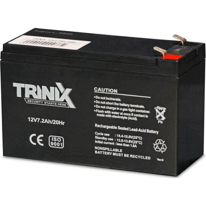 Акумуляторна батарея TRINIX AGM 12V7.2Ah (12В, 7.2Агод) (12V7.2AH/20HR AGM)