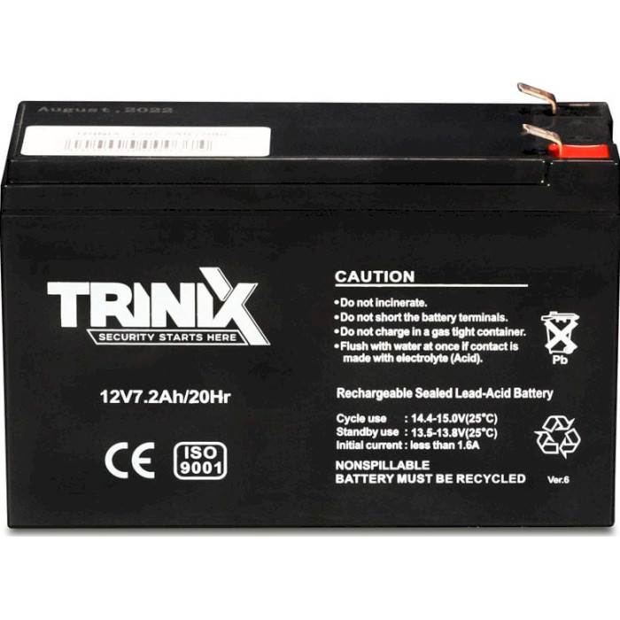 Аккумуляторная батарея TRINIX AGM 12V7.2Ah (12В, 7.2Ач) (12V7.2AH/20HR AGM)