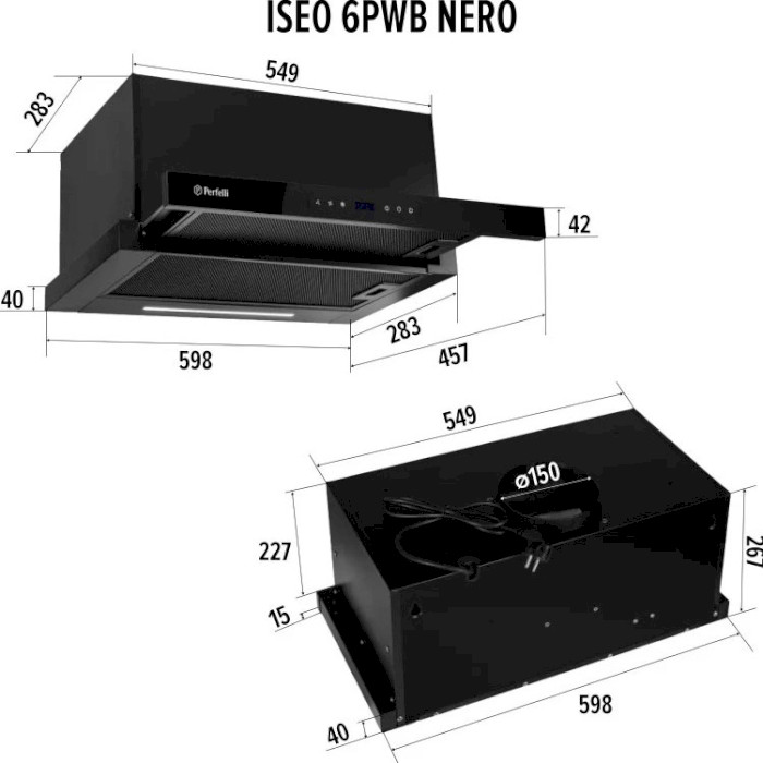 Вытяжка PERFELLI ISEO 6PWB Nero