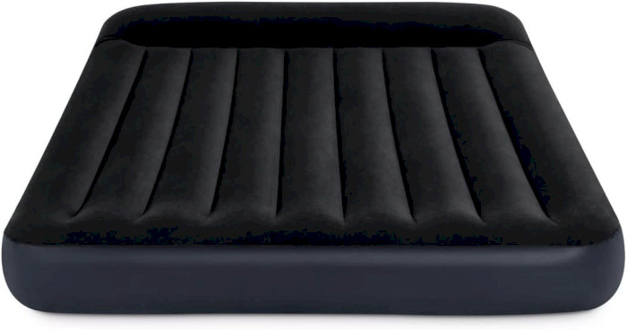 Матрац надувний c підголівником INTEX Dura Beam Pillow Classic Airbed with Built-in Pump 203x152 Black (64150)