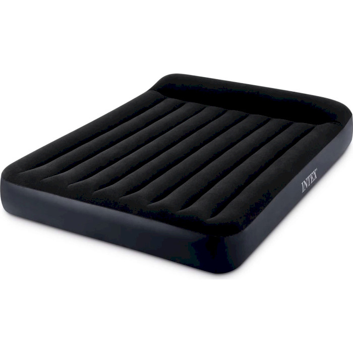 Матрац надувний c підголівником INTEX Dura Beam Pillow Classic Airbed with Built-in Pump 203x152 Black (64150)