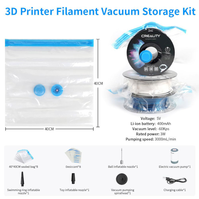 Комплект для вакуумного зберігання філаменту CREALITY 3D Printer Filament Vacuum Storage Kit (4007010143)