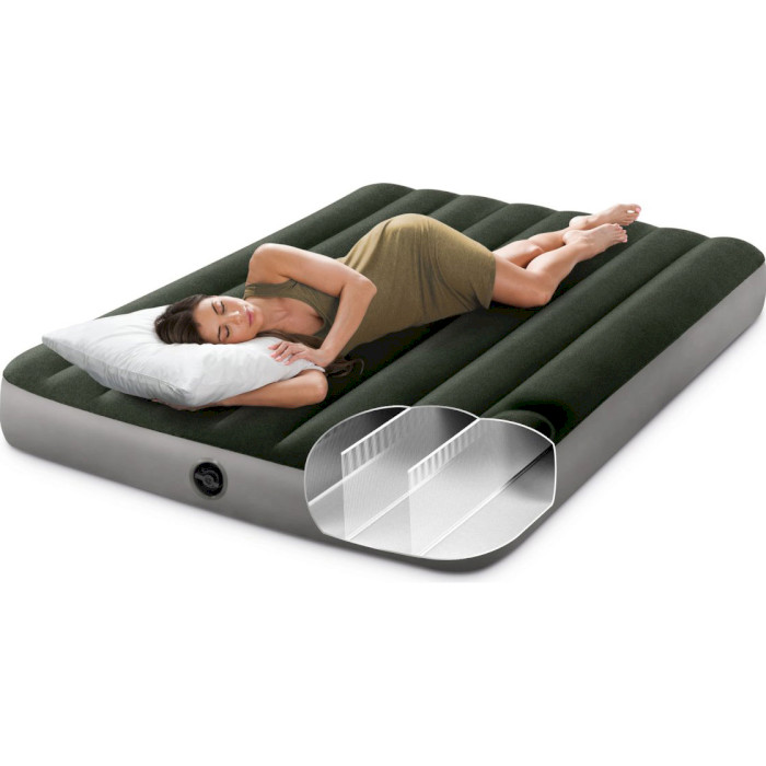 Надувной матрас INTEX Full Dura-Beam Downy Airbed with Foot Bip 191x137 Green (64762)