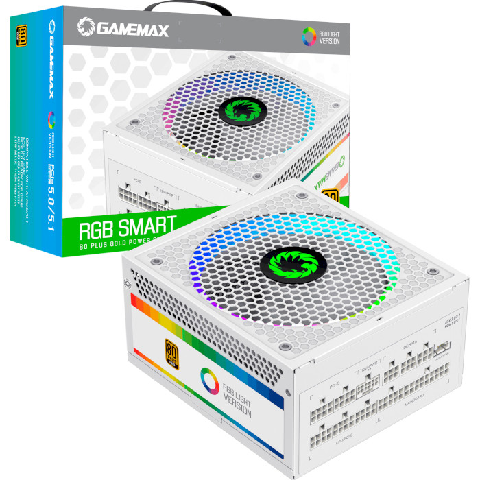 Блок питания 750W GAMEMAX RGB-750 Pro ATX3.1 PCIe5.1 White