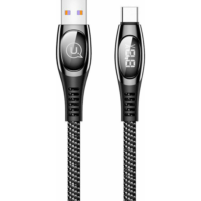 Кабель USAMS US-SJ422 U36 Type-C 5A Digital Display Charging and Data Cable 1.2м Black (SJ422USB01)