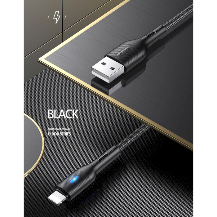 Кабель USAMS US-SJ425 Lightning U-Bob Smart Power-off Cable 1.2м Green (SJ425USB03)