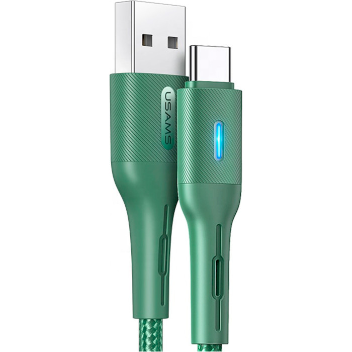 Кабель USAMS US-SJ460 Type-C U-Bob Smart Power-off Cable 1.2м Green (SJ460USB02)