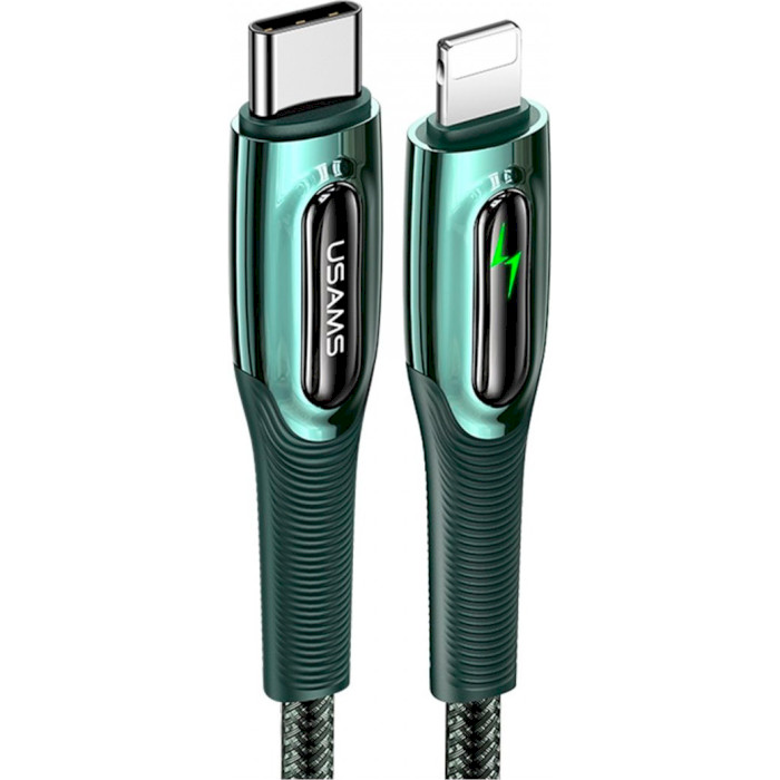 Кабель USAMS US-SJ469 Raydan Lightning Smart Power-off Cable 1.2м Dark Green (SJ469USB02)