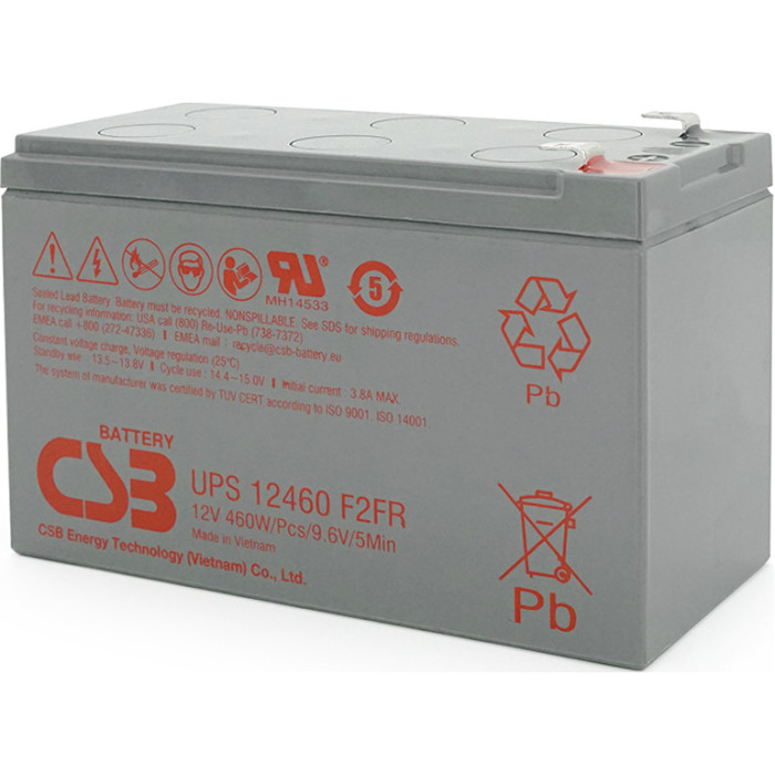 Акумуляторна батарея CSB UPS12460F2FR (12В, 9Агод)