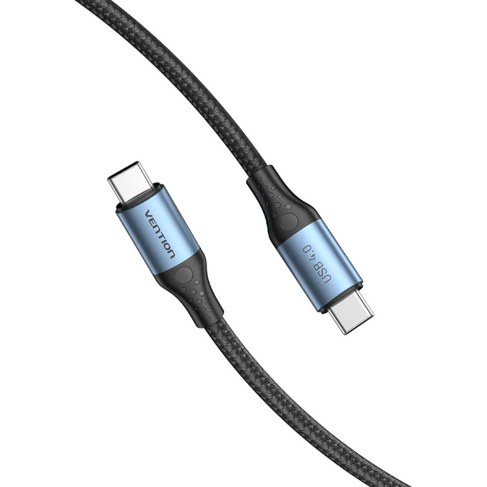 Кабель VENTION USB4.0 C Male to C Male 240W 5A 1м Black/Blue (TAVHF)