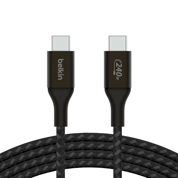 Кабель BELKIN Boost Up Charge Braided USB-C to USB-C 1м Black (CAB015BT1MBK)