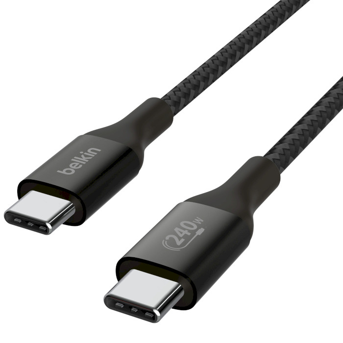 Кабель BELKIN Boost Up Charge Braided USB-C to USB-C 1м Black (CAB015BT1MBK)