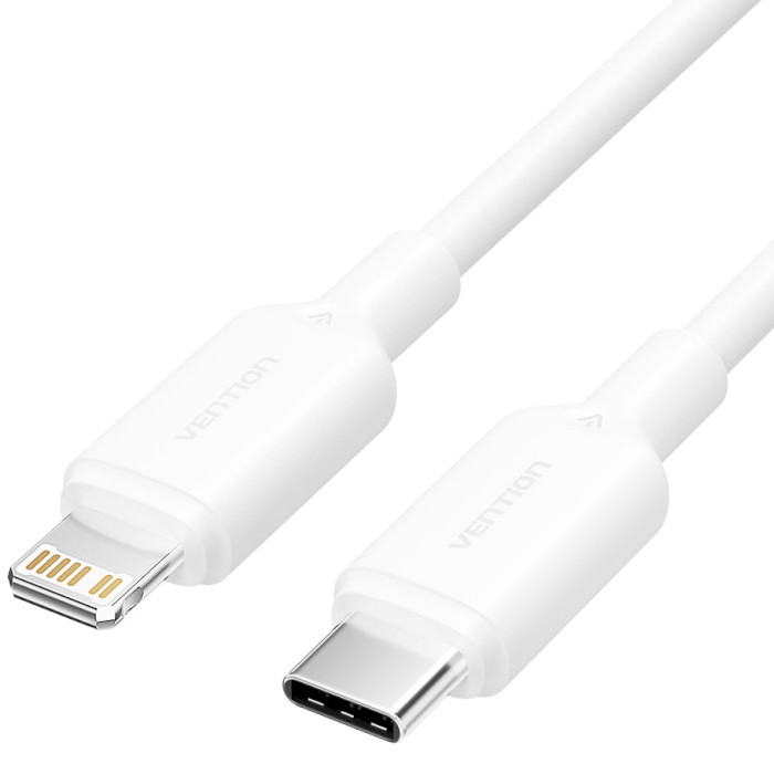 Кабель VENTION USB2.0 Type-C Male to Lightning Male 3A 1м White (LAKWF)