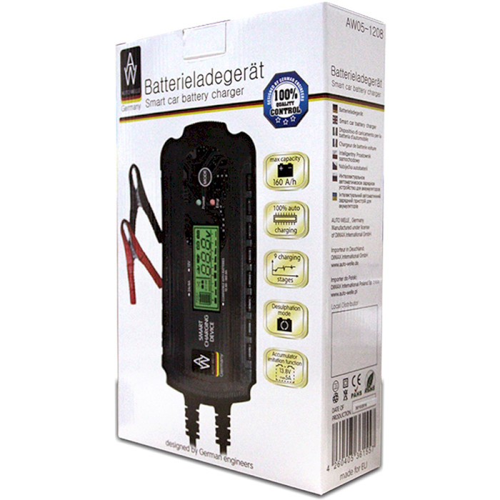 Зарядний пристрій для АКБ KONNER&SOHNEN Smart Car Battery Charger GEL/AGM 12V 2/8A (AW05-1208)