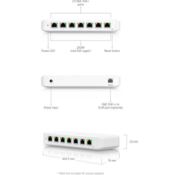 Комутатор UBIQUITI UniFi Ultra 210W (USW-ULTRA-210W)