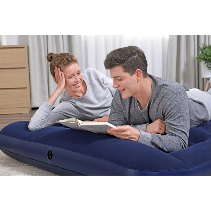 Матрац надувний c підголівником BESTWAY Double Easy Inflate Air Bed 191x137 Blue