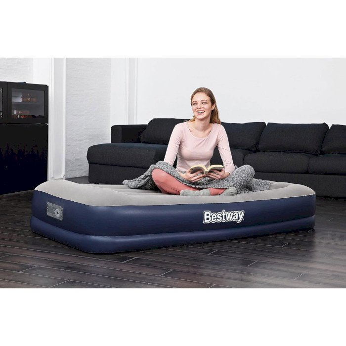 Матрац надувний c підголівником BESTWAY Tritech Airbed Twin Built-in 191x97 Blue