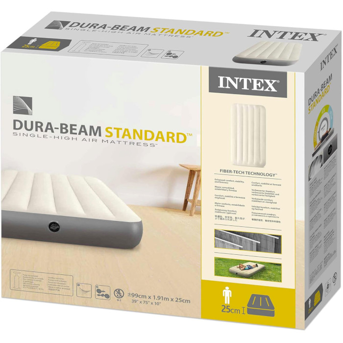 Надувной матрас INTEX Dura-Beam Series Single High Airbed 191x99 Beige (64101)