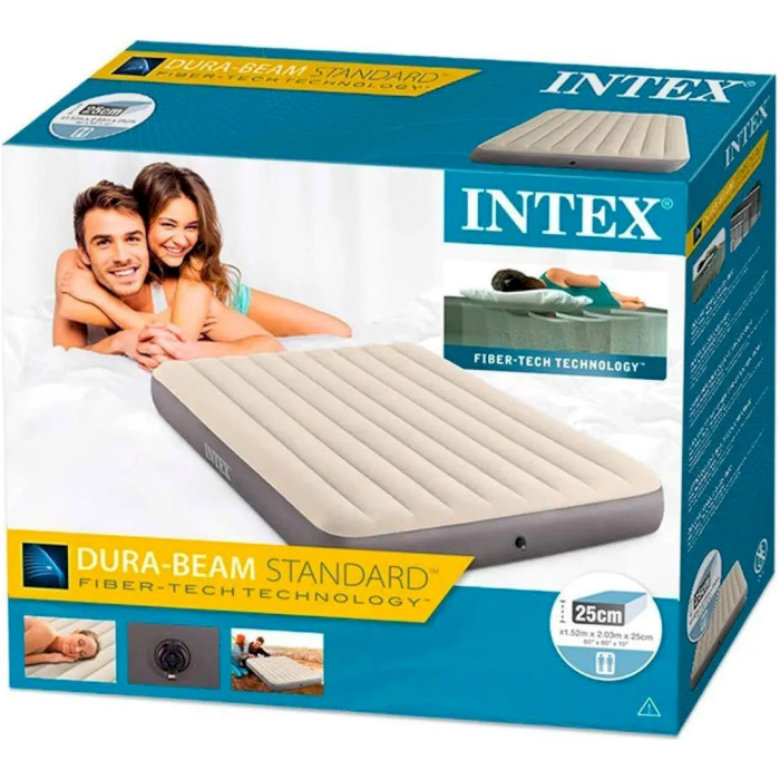 Надувний матрац INTEX Unisex Queen Dura-Beam Series Single High Luftbett 152x203 Beige (64103)