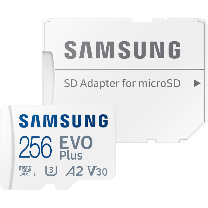 Карта памяти SAMSUNG microSDXC EVO Plus 256GB UHS-I U3 V30 A2 Class 10 + SD-adapter (MB-MC256SA/EU)