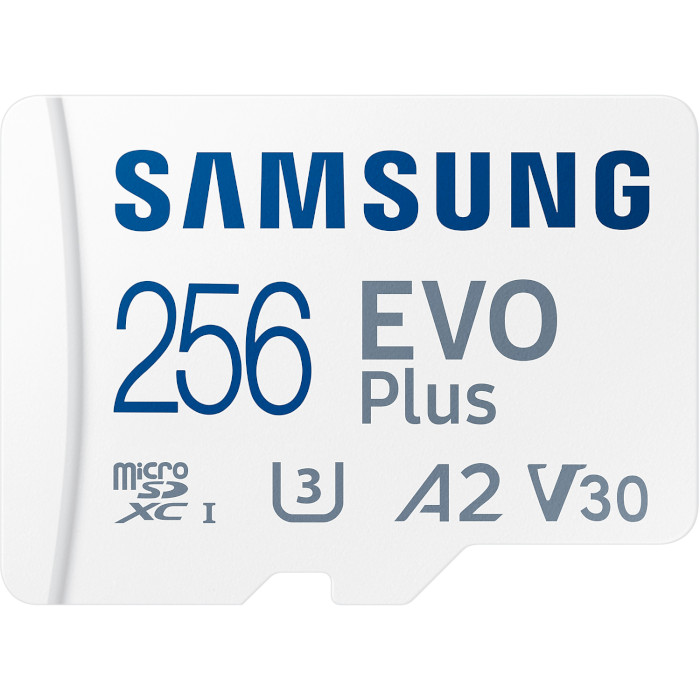 Карта пам'яті SAMSUNG microSDXC EVO Plus 256GB UHS-I U3 V30 A2 Class 10 + SD-adapter (MB-MC256SA/EU)