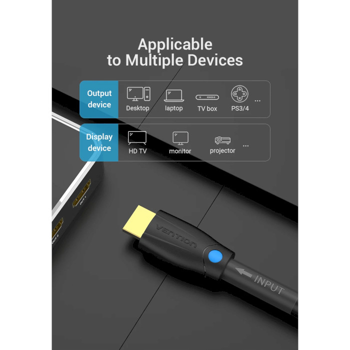 Кабель VENTION HDMI Cable for Structure Cabling Engineering HDMI v2.0 10м Black (AAMBL)