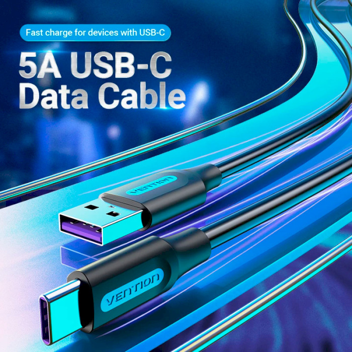 Кабель VENTION USB2.0 AM to CM 5A Cable 0.5м Black (CORBD)