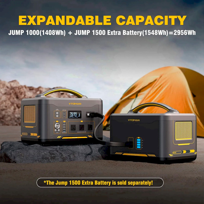 Зарядная станция VTOMAN Jump 1000 + Jump 1548Wh Extra Battery