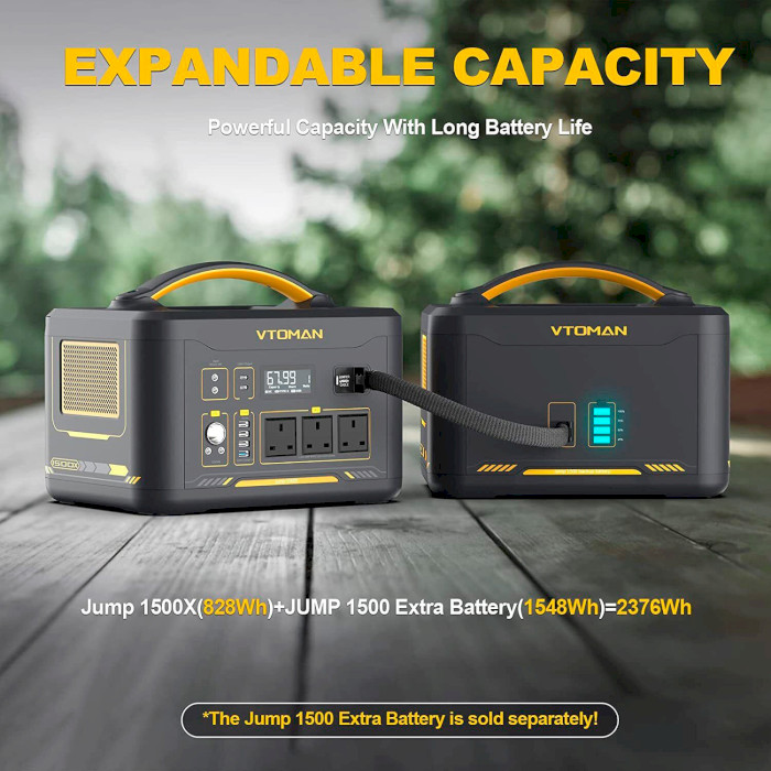 Зарядная станция VTOMAN Jump 1500X + Jump 1548Wh Extra Battery