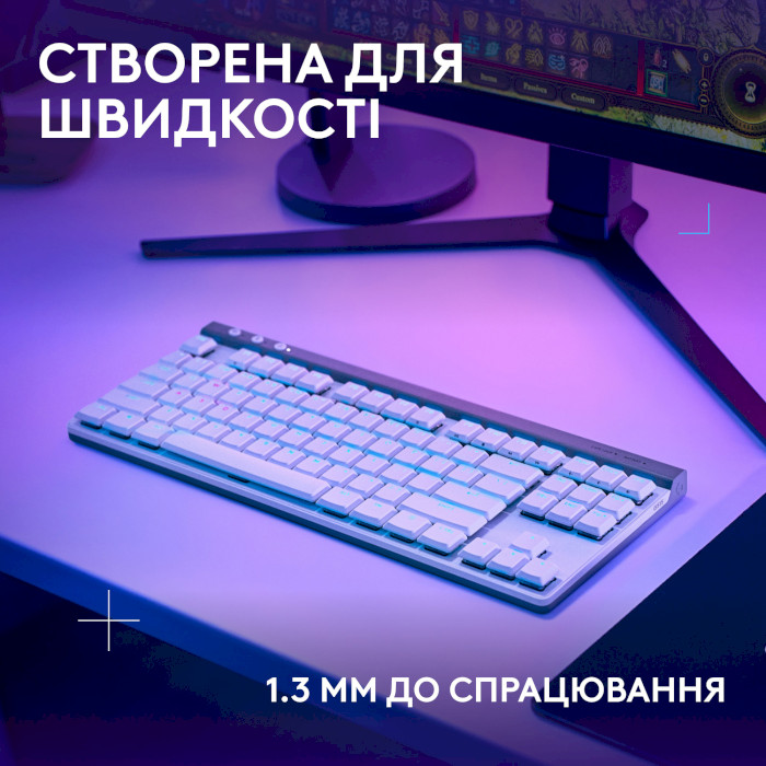 Клавиатура беспроводная LOGITECH G515 Lightspeed TKL Wireless Gaming Keyboard White (920-012539)